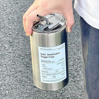 隨行杯 冷水壺 樂扣仕小眾咖啡杯辦公室不鏽鋼杯子隨行冰美式外帶保溫吸管水杯女