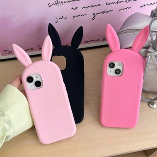 可愛兔耳矽膠手機殼相容iPhone 16ProMax 15ProMax 14ProMax 12 13ProMax 防震軟