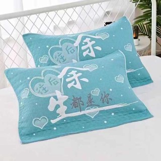 枕頭巾 枕頭套 枕頭套加大 鋪棉枕頭套 純棉枕巾一對裝52×78cm加大加厚家用全棉紗布枕頭巾學生耐髒回禮