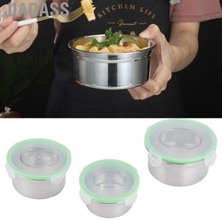 Jiadass 3 件/套冰箱收納盒 304 不鏽鋼密封保鮮碗食品 GR