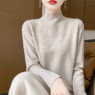 衣時尚 針織上衣 秋冬女裝 毛線衣 配大衣 保暖 新款羊毛衫女半高領內搭長袖套頭針織毛衣打底上GB403-93205.