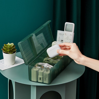 DreamerHouse 桌面數據線收納手機充電器充電線整理分格繞線器電源線收納盒