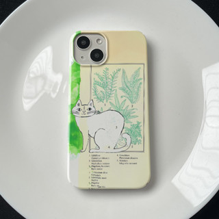植物貓咪插畫 時尚 手機保護殼適用於 iPhone 12Pro 14 16Pro 13ProMax XSMAX 15Pr