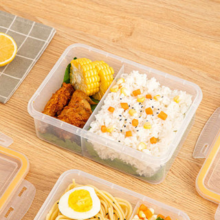 tempat nasi 便當盒 便攜微波飯盒 米派迪簡約微波爐用分格飯盒女學生塑膠食堂餐盒上班族水果便當盒