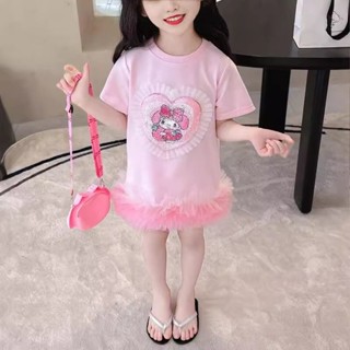 【格調百貨屋】女童連身裙 夏季女寶洋裝 夏季新款洋氣亮片公主裙 兒童女孩庫洛米亮片公主裙子 卡通花邊裙