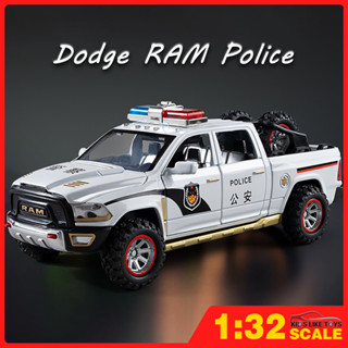 KLT 1:32 道奇 RAM 皮卡警車壓鑄模型車合金汽車玩具收藏禮物給孩子男孩女孩