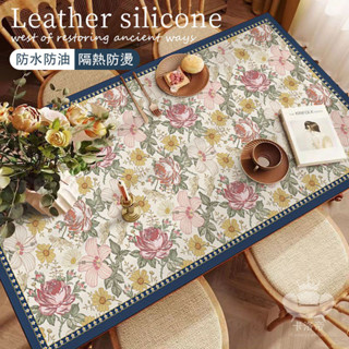 【美式復古桌墊 客製化】桌墊 桌巾 方形桌布 免洗餐桌墊 pvc餐桌布 防水防油隔熱 餐桌茶几墊 茶几桌布 茶几檯布TF