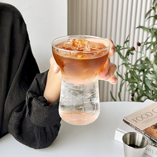 透明玻璃杯咖啡ins風網紅玻璃杯冰美式咖啡杯早餐牛奶果汁飲料杯冷萃美式水杯子