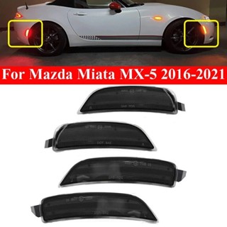 MAZDA 4 件裝煙燻/透明透鏡 LED 前後保險槓側標記燈琥珀色/紅色燈適用於馬自達 Miata MX-5 2016