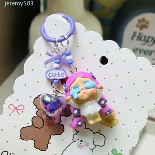 JEREMY連衣裙娃娃鑰匙扣,糖果色心形植絨愛哭鬼鑰匙圈,創意矽膠手工製作馬耳他卡通手機鏈兒童