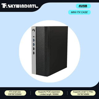 HTPC 迷你 ITX 外殻遊戲電腦臺式黑色機箱 PC 支援 1u 柔性 PSU 63 毫米冷卻器 USB 3.0 PC