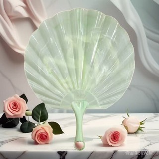 限時特惠💕【3天內熱銷2831件】新款仿玉貝殻扇加厚耐用超涼快古風扇子蒲扇便攜式高檔一體手搖扇 壹品生活家居