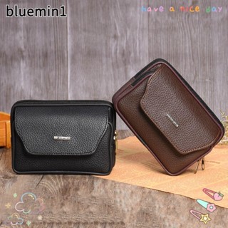 BLUEMIN1男士腰包,旅行運動Bum皮帶包,防水PU皮革舒適手機袋