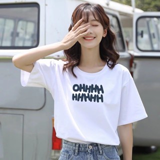 衣時尚 短袖T卹 上衣 小衫 T恤衫 原宿風 S-2XL 新款寬鬆體卹小個子印花圓領時髦上衣-3968.