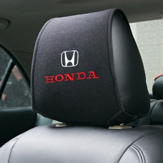 HONDA 本田 1PC 汽車頭枕套汽車枕頭套帶口袋的棉質頭枕座椅汽車座套
