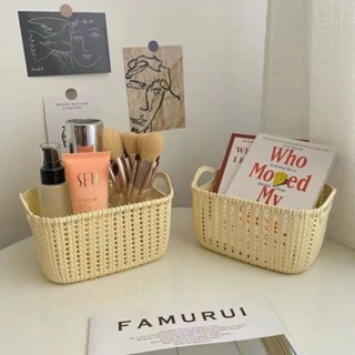 臺灣 無印風 仿藤編收納籃 置物籃 收納籃 衣服收納 衣櫃收納 洗衣籃 衣物收納 浴室收納桌面收納收納盒 桌面收納盒