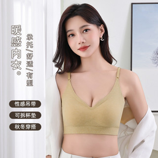 內衣女生 無痕內衣 運動內衣 胸罩 無鋼圈內衣 秋冬磨毛款 大尺碼 聚攏上託 收副乳 可拆卸胸墊 可調節肩帶