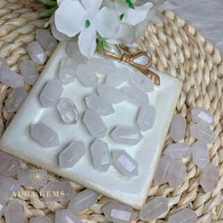 【AURA GEMS】天然白幽靈雙尖粉水晶雙尖單尖DIY配件飾品 diy手作材料 手串配件