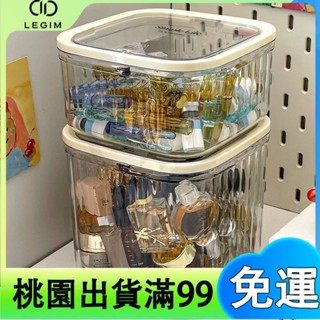 百貨商店桌面大容量 帶蓋 收納盒 小樣 透明 儲物盒 自動開啟