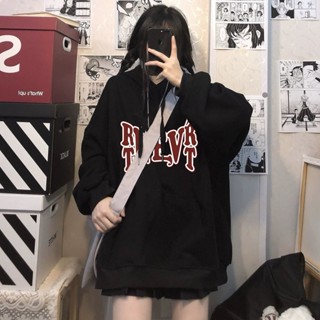 胖胖美依 S-4XL 大碼女裝 印花上衣 學院風 連帽T卹 大尺碼上衣 新款連帽衛衣情侶寬鬆印花外套-2203.