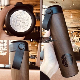 星巴克 手提保溫瓶 starbucks 304不鏽鋼保溫杯 女神咖啡杯 便攜提繩杯 浪漫星空 復古原木紋 美人魚水杯