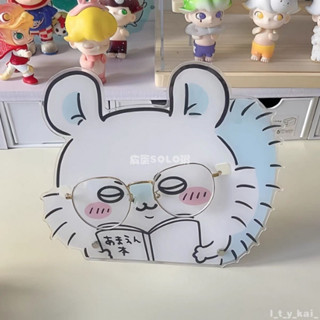 臺灣出貨👓 chiikawa吉伊卡哇小飛鼠眼鏡架 立牌顏值眼睛展示架 桌面擺件可愛架 亞克力眼鏡收納立牌 髮夾收納