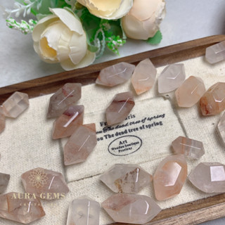 【AURA GEMS】天然膠花水晶 六稜柱 單尖 飾品 瑪瑙水晶 六角柱 裸石 天然水晶 diy手作材料 散珠 水晶珠