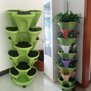 臺灣出貨 草莓種植盆蔬菜種植箱立體花盆多層組合種菜盆神器陽臺家用特大號【W】