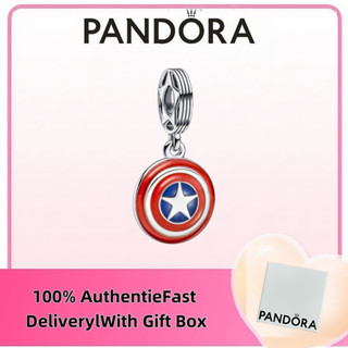 MARVEL PANDORA 免稅 100% s925 純銀首飾潘多拉戒指首飾漫威復仇者聯盟美國隊長盾牌吊飾 79078