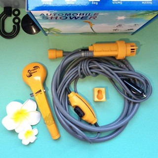 ⭕花灑蓮蓬頭⭕電動抽水蓮蓬頭 臺灣現貨 黃色 露營 12V 車用淋浴器 戶外洗澡 海邊蓮蓬頭 停水 限水 儲水 家用