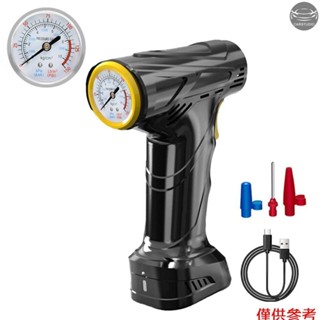 120w 汽車氣泵手持式空氣壓縮機便攜式輪胎充氣機壓力錶帶 LED 燈,適用於汽車摩托車自行車輪胎球游泳圈