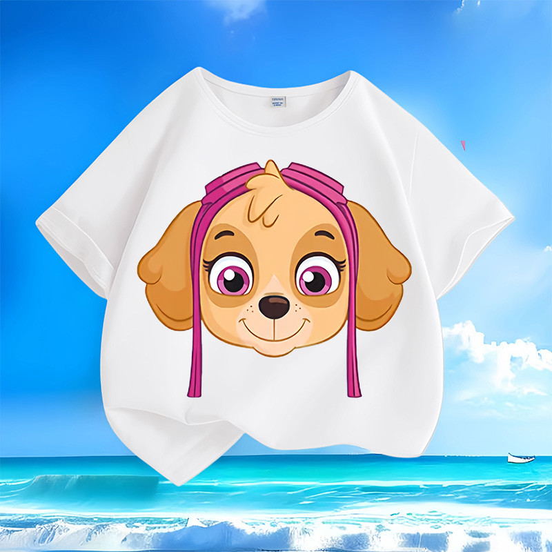 汪汪隊 汪汪隊衣服 paw patrol 汪汪隊週邊 汪汪隊童裝 阿奇 汪汪隊卡通夏季新款男女中小兒童短袖T恤純棉圓領寬