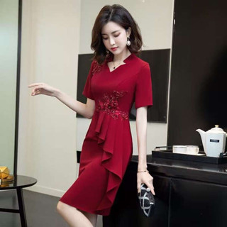 高階感穿搭 婚宴穿搭 喜宴洋裝 夏季婚禮媽媽禮服高貴丈母孃高階喜婆婆婚宴裝婚禮結婚小個子年輕