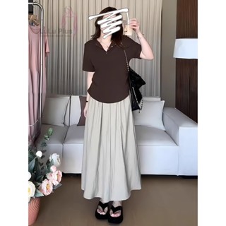現貨大碼V領正肩短袖t恤女夏季新款胖mm收腰遮肚顯瘦別緻小上衣240斤韓版寬鬆顯瘦短袖潮流百搭T恤夏日上衣大尺碼女裝