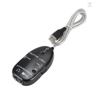 用於 PC/計算機的吉他到 USB 介面連結電纜適配器音頻連接器錄音機