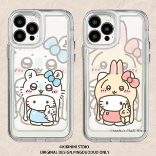可愛貓咪吉伊卡哇用iPhone 16 11 12 13 14 15 pro max 保護殼 透明 情侶款防摔 軟殼