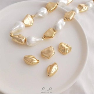 宏雲Hongyun-Ala新品-保色14k包金仿巴洛克異形石頭珠手工diy珍珠手鍊項鍊隔珠飾品配珠