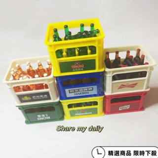 熱賣 袖珍啤酒微縮模擬 辦公室小物 金牌臺啤啤酒小推車組 海尼根推車 創意小物場景拍攝道具 1664飲料罐食玩