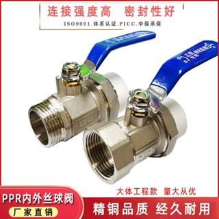 【臺灣出貨】全銅PPR雙活接純銅球閥熱熔閥門204分256分321寸雙頭活接水管開關