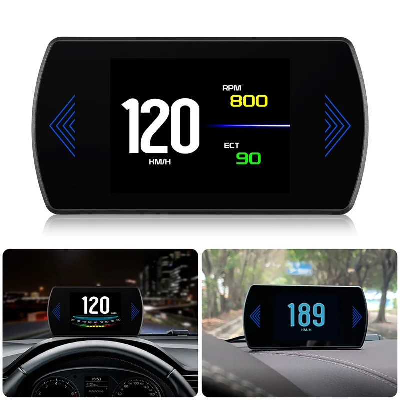 P12 車速錶轉速錶 OBD 汽車 HUD 平視顯示器汽車數字速度投影儀車載計祘機速度轉速錶電壓