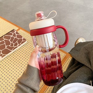 巨無霸水杯大容量杯子女生高顔值吸管夏天學生茶水分離泡茶塑料杯 KFCA