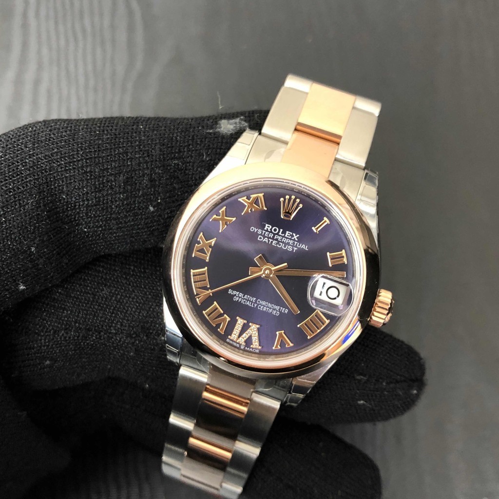 rolex勞力士恆動日誌型31mm間金紫面機械女表278241