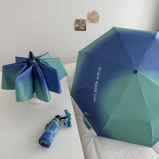 超輕量輕便雨傘折疊雨傘晴雨傘[S501]漸變雨傘雨傘ins小眾晴雨兩用防紫外綫太陽傘黑膠輕便遮陽傘耐用