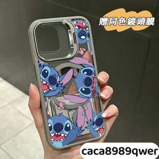 史迪仔無綫充電防摔殼 金屬鏡頭支架 磁吸手機殼 iPhone 16 15 14 13 12 11 Pro Max
