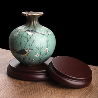 [祥瑞閣]仿實木圓形底座 花瓶木製底座 盆栽盆景支座 魚缸藝品旋轉底座 可旋轉 圓形神像底座
