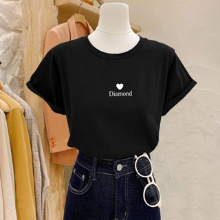 衣時尚 短袖T卹 上衣 字母印花T卹 小衫 中大尺碼 S-3XL 新款修身顯瘦高腰時尚別緻減齡印花上衣-3903.