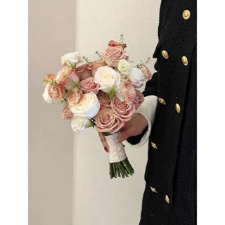 畢業禮物 畢業花束 新款中式韓式高階婚禮新娘手捧花模擬手捧花高階玫瑰結婚訂婚手捧