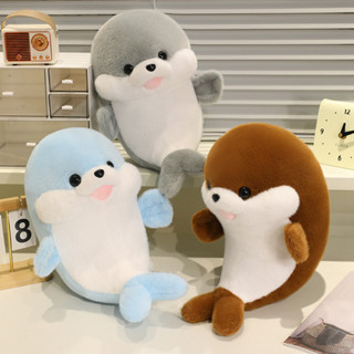 小海豹公仔抱枕毛絨玩具 海獺玩偶女生床上陪伴安撫布偶娃娃 沙發抱枕嬰兒房擺件裝飾兒童生日禮物