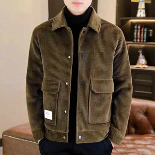 高檔休閒短版夾克外套韓版男士新款素色春秋冬季時尚翻領百搭潮流