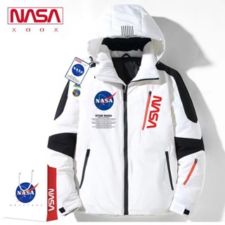 進店立減+超值#防寒服 衝鋒衣 抓絨外套 雪服 [店鋪熱銷]nasa聯名宇航員外套冬季連帽戶外滑雪服加厚保暖情侶羽絨服